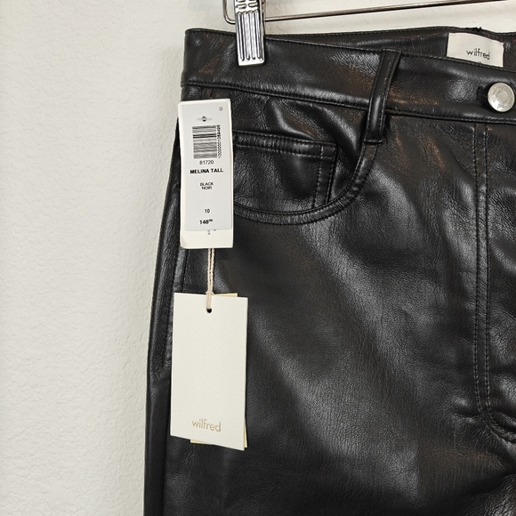 Aritzia Wilfred NWT The Melina Super High Rise Striaght Leg Leather Pants 10 - Picture 9 of 13